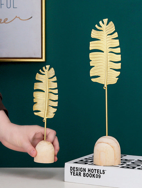 1PC Nordic Golden Ginkgo Leaf Metal Ornaments Cabinet Porch Home Decor