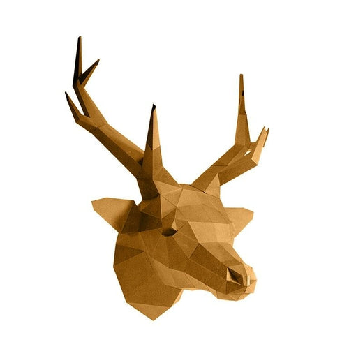 Golden Deer Head Wall Decor (DIY Papercraft)