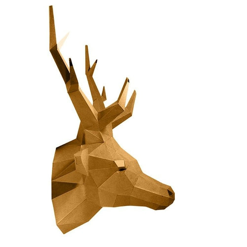Golden Deer Head Wall Decor (DIY Papercraft)