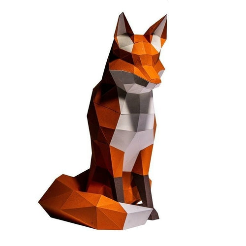 3D Fox Papercraft for Home Decor